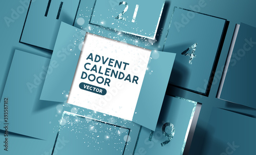 Fotografía Christmas advent calendar door opening to reveal a message