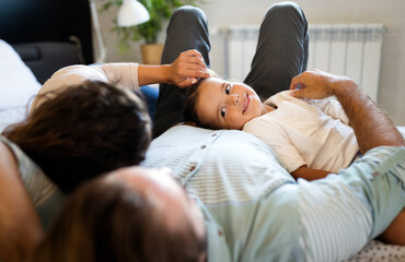 Poster - Happy family having fun times at home