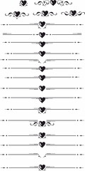 Poster - decorative heart delimiter separator element set

