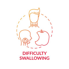 Poster - difficulty swallowing concept icon. sore throat symptom idea thin line illustration. choking and cou