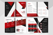 © DISTROLOGO - Red corporate business brochure template. Corporate business flyer template.