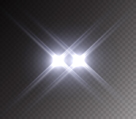 Wall Mural - star burst with beams isolated on transparent background. white flash with rays or spotlights. glow 