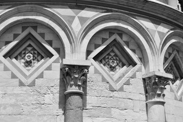 Details of leaning tower of Pisa