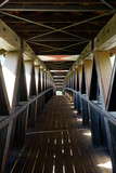 Fototapeta Mosty linowy / wiszący - Cycleway of the Venosta valley, a bridge