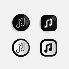Fototapete - Set of modern icon music collection design isolated