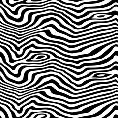 Leinwandbilder - Vector Seamless Pattern with Zebra Print. Illustration with Optical Illusion. Exotic Wild Animalistic Texture. Minimalist Texture with Stripes and Waves