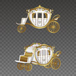 Gold and white wedding carriages illustration