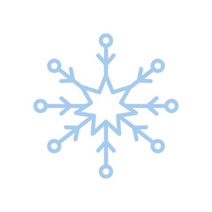 Wall Mural - snowflake, christmas and winter concept, blue line style