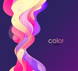 Aufkleber - Moving colorful abstract background. Dynamic Effect. Vector Illustration. Design Template.