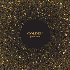 Poster - Gold glitter texture on a black background. Golden grainy abstract texture on a black background.
