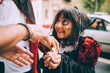 © Connect Images - Girl in Halloween costume, trick or treating