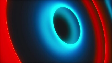 Poster - Abstract neon circles, computer generated. 3d rendering of futuristic shining backdrop