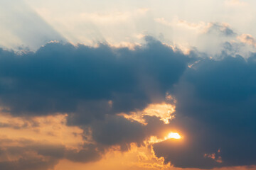 Wall Mural - sunset sky with clouds