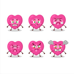 Sticker - Love pink christmas cartoon character with various angry expressions