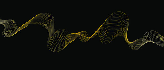 Poster - Abstract gold wavy lines modern vector background	