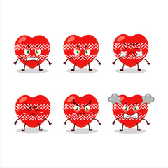 Sticker - Love red christmas cartoon character with various angry expressions