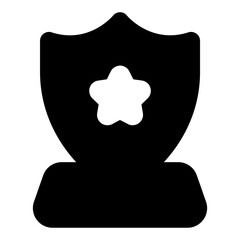 Sticker - 
Icon of shield award in solid style design
