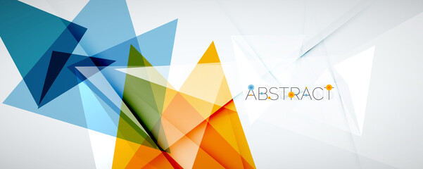 Leinwandbilder - Geometric abstract background. Color triangle shapes. Vector illustration for covers, banners, flyers and posters and other designs