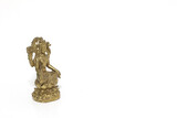 Fototapeta Do pokoju - Brass figure of the Hindu goddess Lakshmi on white background.