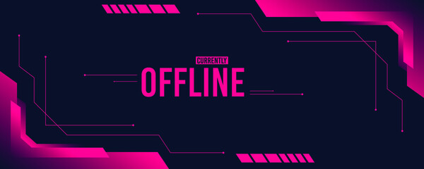 Currently offline twitch banner with abstract shapes