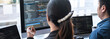 © Ngampol - Professional Developer programmer cooperation meeting and brainstorming and programming in website working a software outsourcing and coding technology, writing codes and database