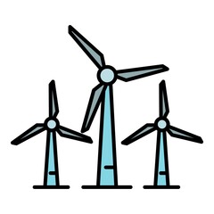 Poster - Wind turbine plant icon. Outline wind turbine plant vector icon for web design isolated on white background