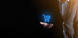 © Ivan - Businessman man holding shopping cart trolley mini cart in business digital payment interface.Business, commerce and shopping concept