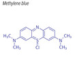 Vector Skeletal formula of Methylene blue. Drug chemical molecule.