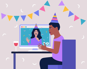 Canvas Print - Birthday video call