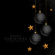 merry christmas black and golden elegant background design
