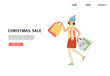 © sabelskaya - Christmas and New year holiday sales for happy shoppers a vector design for web.