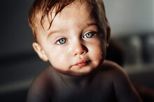 Close-up Portrait Of Cute Baby