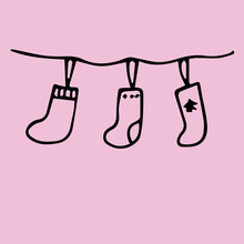 Pink Socks On A Clothesline