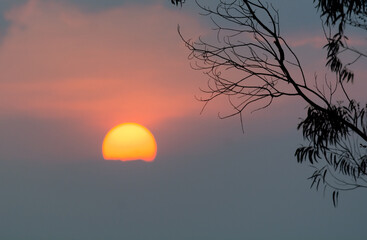 Wall Mural - sunset over the lake