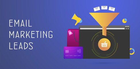 Poster - email marketing leads. e-mail subscription newsletter rate, lead generation, conversion, drip advert