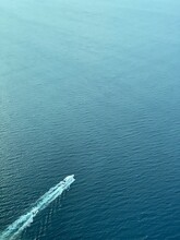 High Angle View Of Boat In Sea