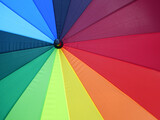 Fototapeta Tęcza - multicolored umbrella texture, colorful fabric background