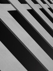 Canvas Print - abstract wall of building pattern black and white style