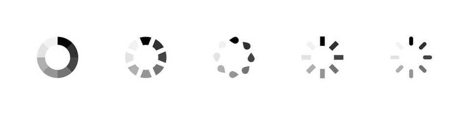 Poster - Loader circle icon set. Isolated vector web bar