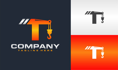 Wall Mural - initial T crane logo