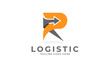 © Jerry - Abstract Letter R Logistic Logo, Letter R and arrow combination, usable for logistic  and business logos, flat design logo template, vector illustration