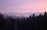 Fototapeta Na ścianę - Panoramic view of Tatra Mountains during sunset. Poland