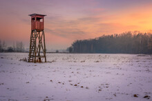 Hunting Pulpit Photographed In Late Winter In The Lublin Region.