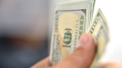 Usd dollar banknotes in hands businessman.