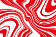 Optical art background. Red and white pattern with wavy, curves lines. Digital image with a psychedelic stripes. Vector illustration .