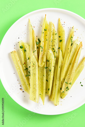 Braised celery on plate © voltan