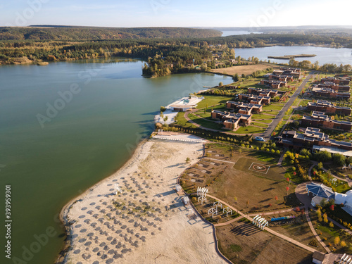 Elite Townhouse And Residential Community near the lake Aerial View