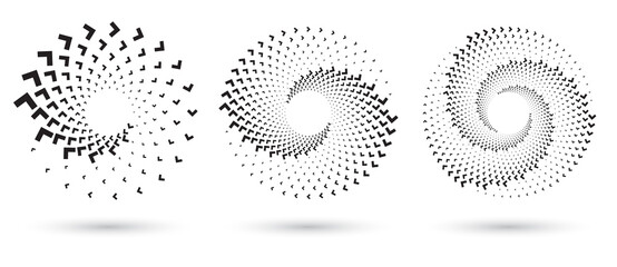 Canvas Print - abstract dotted vector background. halftone effect with arrows. spiral arrow dotted background or ic