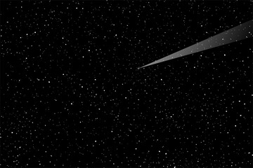 Wall Mural - shooting star in black sky