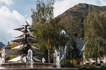 Central source in a village. Saint Lary Soulan, France.